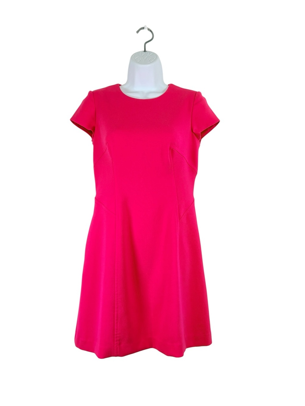 Vince Camuto Hot Pink Fit & Flare Dress Size 2P Petite Career Cocktail